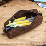 Retro Leather Pencil Case High Capacity Business Pencil case