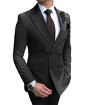 Suit Double-breasted Notch Lapel Flat Slim Fit (Blazer+Pants)