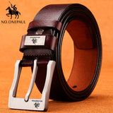 Leather luxury strap belts, vintage pin buckle, High Quality