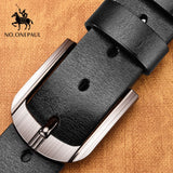Leather luxury strap belts, vintage pin buckle, High Quality