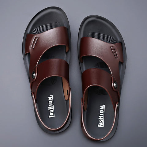 Vintage Real Leather Non-slip Beach Slip-On Sandals