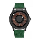 EUTOUR Magnetic Drive Wood Watches Luxury Quartz and Stainless Steel