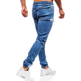 Elastic Cuffed Casual Drawstring Jeans